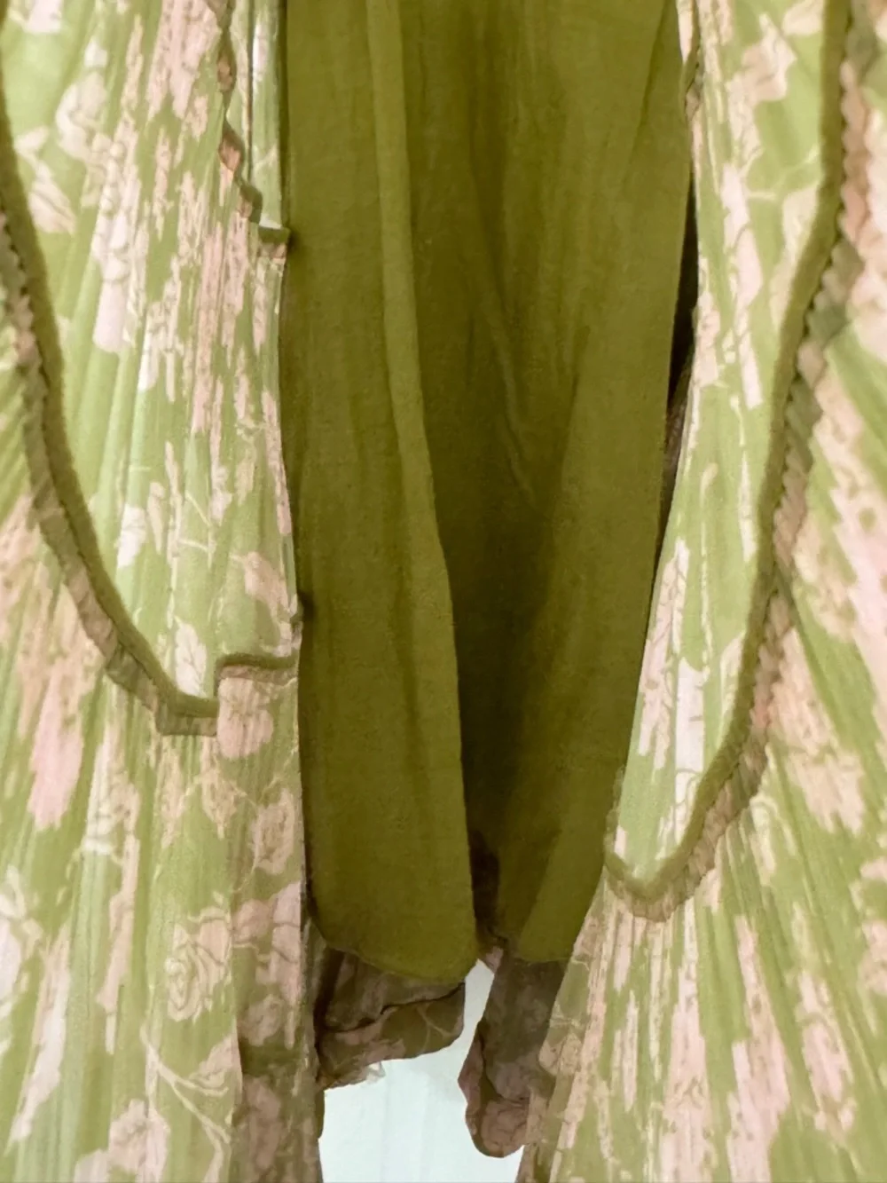 Zimmermann Olive Green Dress with Pink Floral Print - Picture 7 of 8